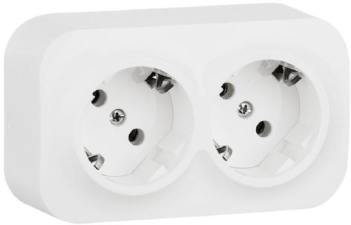 Розетка с заземлением накладная Legrand Quteo 2-м. белый картинка